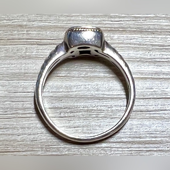 Vintage Designer Effy Sterling Silver & 18K Gold Pave Diamond Ring, Size 7 - Picture 6 of 11